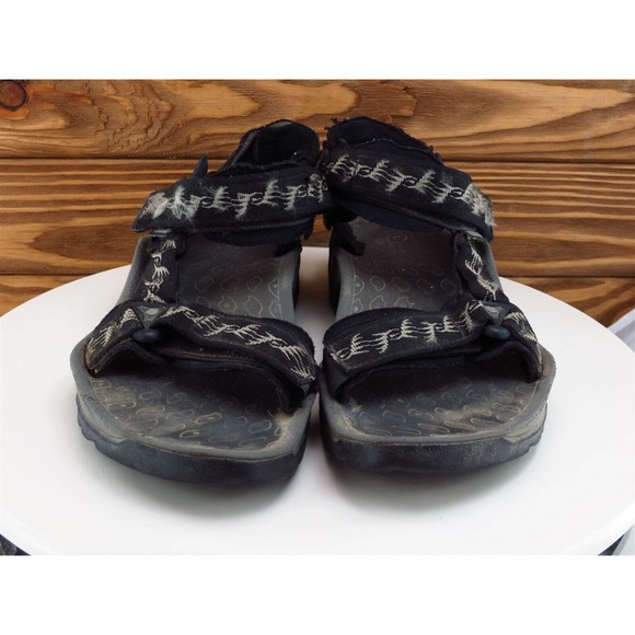 Teva Sz 10 Slip-On Sandals Black Synthetic Men Hook & Loop - Picture 3 of 10